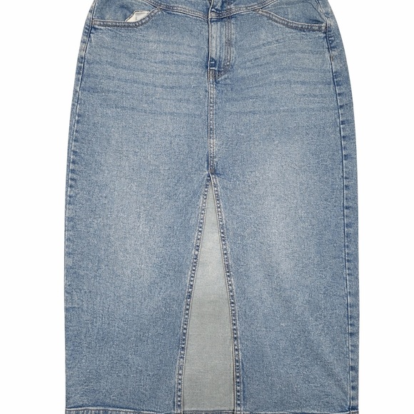 Devoted Dresses & Skirts - Blue Denim Skirt with Front Slit